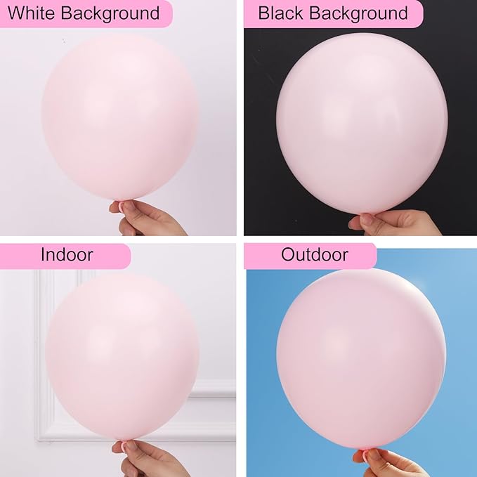 RUBFAC 135pcs Pale Pink Balloons Different Sizes Pack of 18 12 10 5 Inch, Latex Light Baby Pastel Pink Balloon Garland Arch Kit for Baby Shower Engagement Bachelorette Wedding Birthday Party