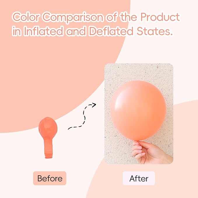 120pcs Peach Balloons, 18 12 10 5 inch Light Orange Balloons Different Sizes Pastel Orange Balloon Arch Kit for Wedding Bridal Shower Baby Shower Birthday Party Decorations