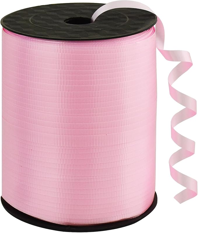 BEISHIDA 500 Yards Matte Light Pink Curling Crimped Ribbon Balloon String Ribbons for Gift Wrapping Ribbon for Birthday Valentines Baby Shower Mothe's Day Decoration