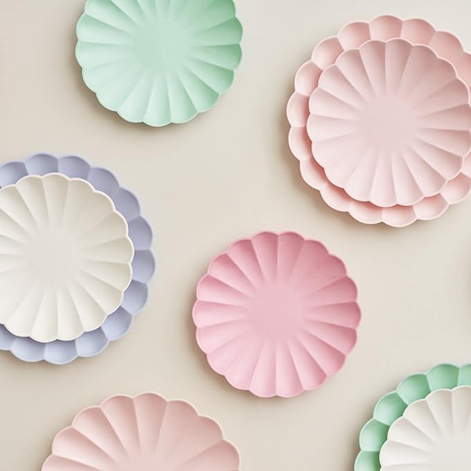 Meri Meri Compostable Party Plates, Pack of 8 Plates for Parties and Occasions, Single Use, Compostable/Disposable