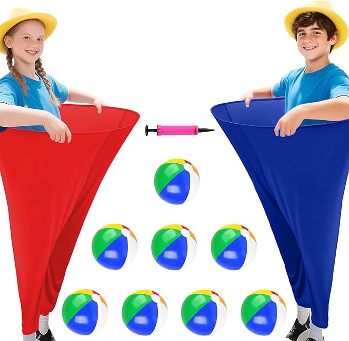 Granny Pants Yard Game Freaky Party Games Pants with Bouncy Balls and Air Pump Oversized Granny Pants Outdoor Game for Adults and Family Interactive Throwing Game for Group Gatherings