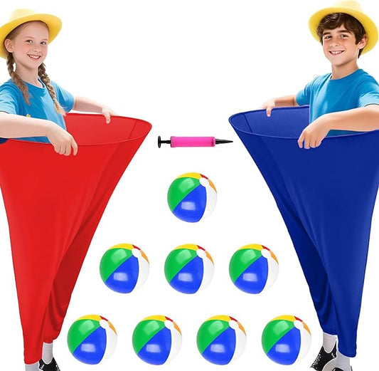 Granny Pants Yard Game Freaky Party Games Pants with Bouncy Balls and Air Pump Oversized Granny Pants Outdoor Game for Adults and Family Interactive Throwing Game for Group Gatherings
