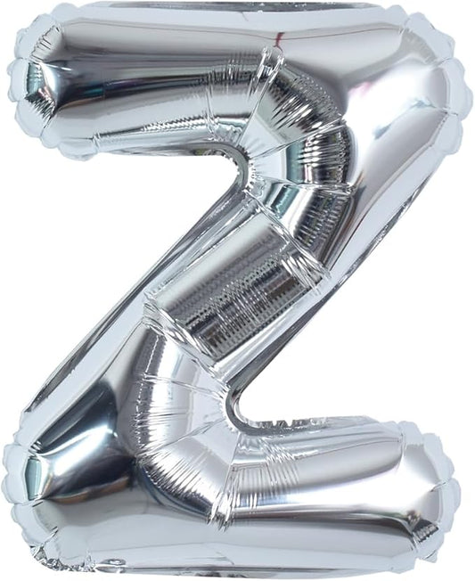 TONIFUL 40 Inch Large Silver Letter Z Helium Foil Mylar Balloon for 2026 New Year Eve Graduation Wedding Baby Shower Birthday Party Anniversary Supplies Decorations