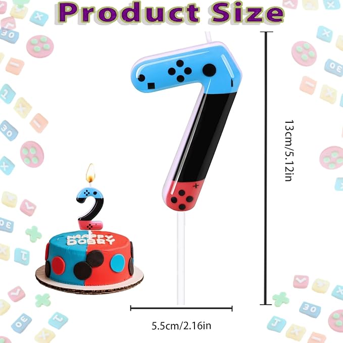 Gaming Candle,Level 18 Number Birthday Cake Candles,18 Birthday Decorations for Boys,18th Birthday Candle Gamepad Birthday Candles,Video Game Controller Themed Birthday Party Supplies (Number 18)