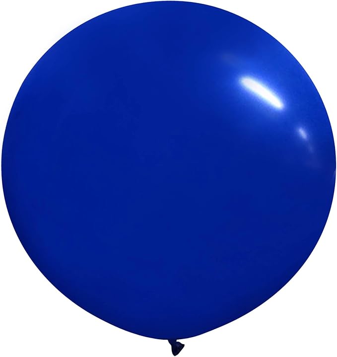 36 Inch Giant Latex Balloons, Standard Blue Round Balloons for Birthdays Weddings Receptions Festival Party Decoration, Pack of 5 Pcs