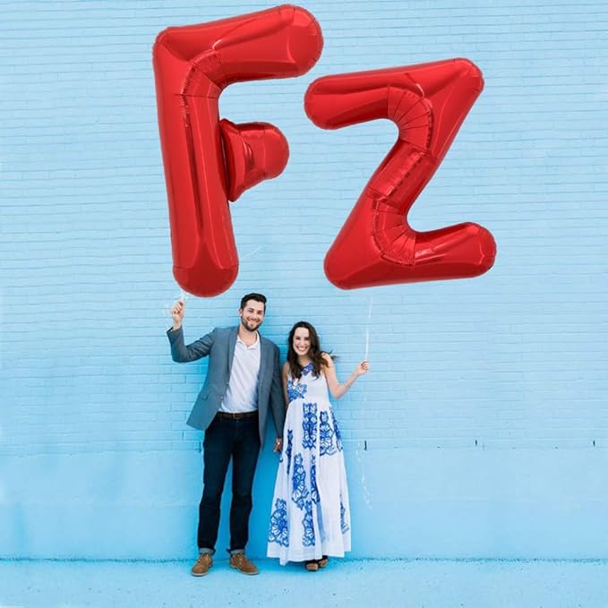 TONIFUL 40 Inch Large Bright Red Letter Balloons A-Z, Giant Jumbo Helium Foil Mylar Big Letter Z Balloons for Birthday Party Anniversary Wedding Decorations