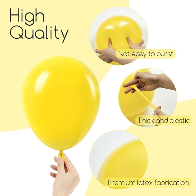 Awenztech 120pcs Yellow Balloon Arch Kit, 18 12 10 5 inch Yellow Latex Balloons Different Sizes Balloon Garland for Baby Shower Sunflower Bee Wedding Birthday Party Decorations