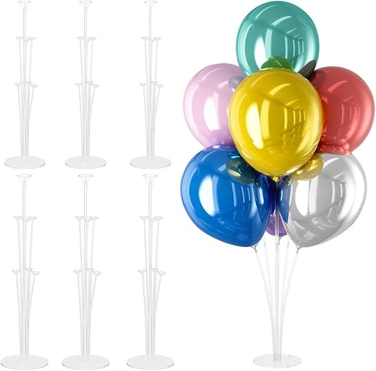 DECOCKRAT 6 Set Balloon Stand Kit - Table Stands With Base, Easy Assembly Sticks, Reusable Holders for Baby Showers, Weddings, Birthdays, Party Decorations
