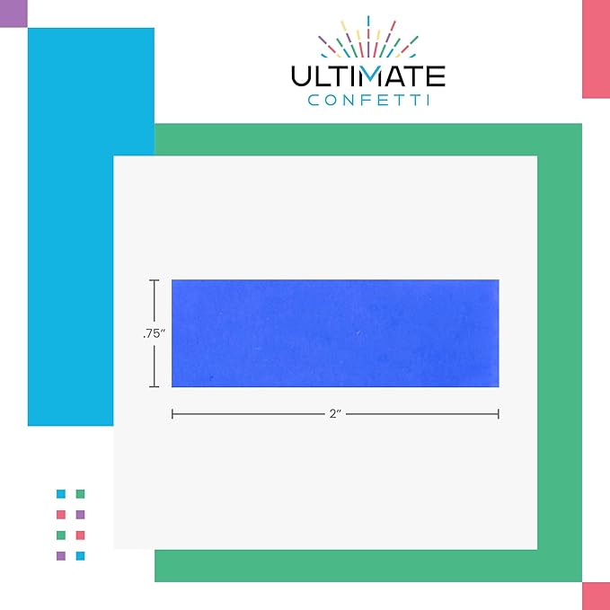 Ultimate Confetti, Blue UV Reactive Rectangular Biodegradable Confetti -Tissue Paper Flame-Resistant & Slow-Falling Confetti for Cannon and Launcher use - Best for Celebrations - 1 lb, 16 oz
