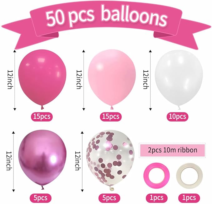 Pink and White Party Balloons,Pink Balloons 12 inch Light Pink Latex Balloons For Adult Only Event Celebration Wedding Engagement Party Decoration
