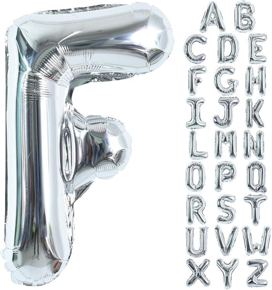 TONIFUL 40 Inch Large Silver Letter F Balloons Helium Balloons,Foil Mylar Big Letter Balloons for 2026 New Year Eve Graduation Wedding Baby Shower Birthday Party Anniversary Supplies Decorations