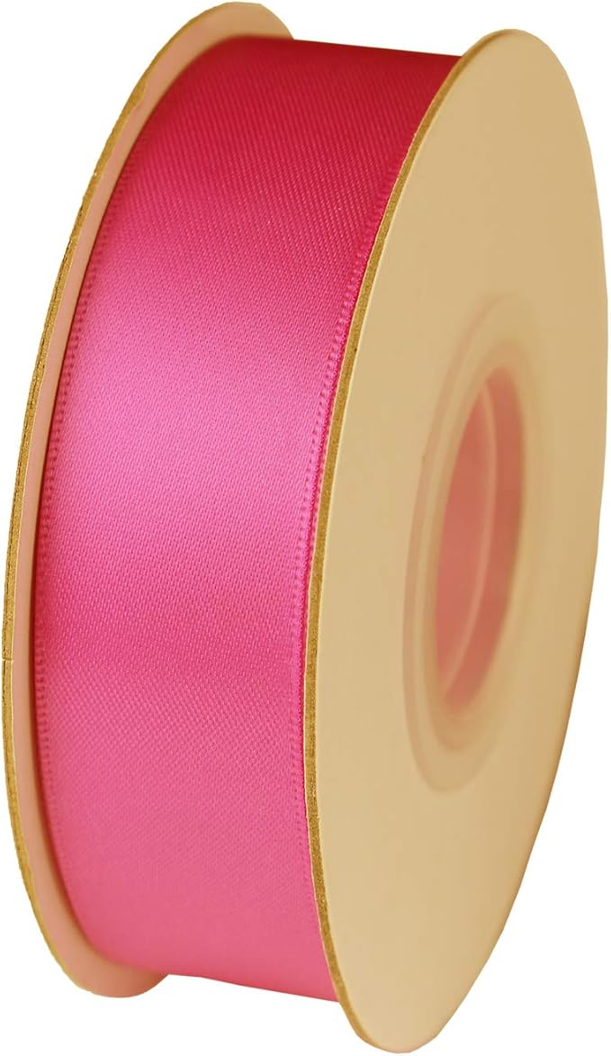 ITIsparkle 1" Inch Double Faced Satin Ribbon 50 Yards-Roll Set for Gift Wrapping Scrap Books Party Favor Hair Braids Baby Shower Decoration Floral Arrangement Craft Supplies, Garden Rose Ribbon