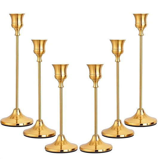Chill Recipe Candlestick Holders Gold Taper Candle Holders 3 pcs Candle Sticks Holders for Home Decor Table Centerpiece Wedding Housewarming Festival