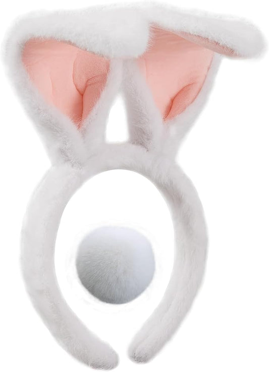 Olivemont Easter bunny ears headband for rabbit pretend play plush costume