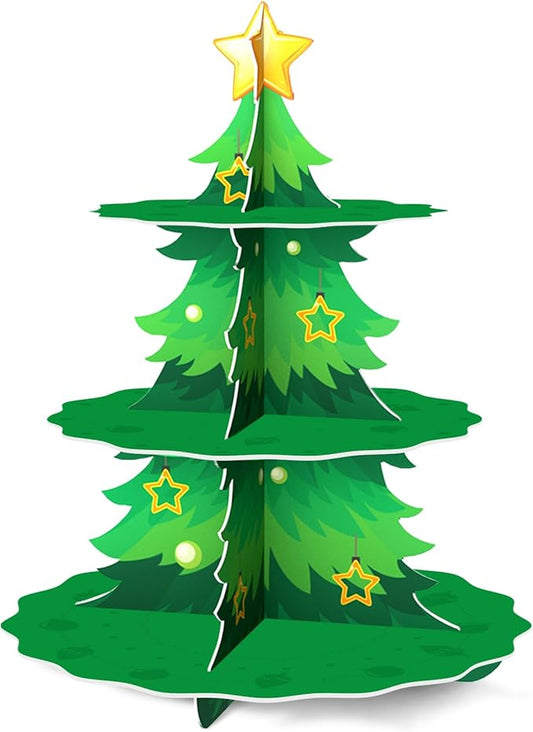 Christmas Party Decorations Christmas Cake Stand 3 Tier Christmas Tree Cupcake Stand for Birthday Party Supplies