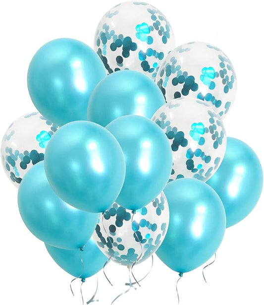Teal Turquoise Balloons Turquoise Confetti Balloons for Birthday Engagement Graduation Anniversary Party Decorations Supplies (Teal)