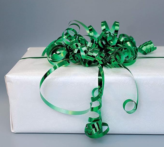 Green Curling Ribbon St Patricks Day Metallic Crimped for Saintt Pattys Day Clearance Gift Wrapping Curls Decoration, Floral Ribbons & Florist Crafts