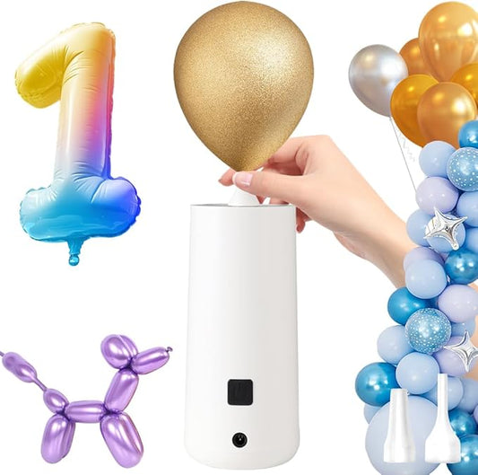 Balloon Pump Electric Air Pump for Balloons Portable Balloon Inflators Blower Machine for Birthday Party Balloon Decorations for Long Animal Twisty Curly Balloon, Foil Balloons(12V 18W)