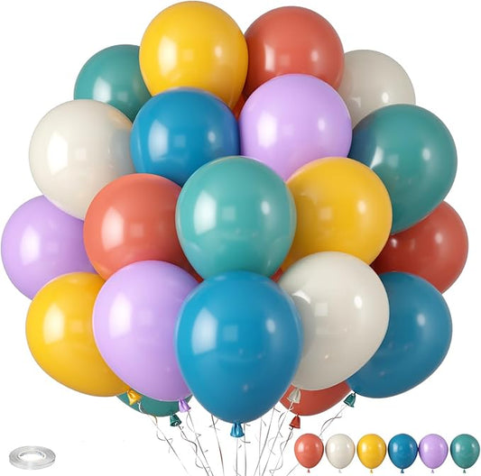 Boho Rainbow Balloons, Rainbow Colorful Balloon, Retro Ivory White Yellow Orange Blue Purple Balloons for Girls Woman Boys Boho Birthday Baby Shower Bridal Shower Wedding DIY Party Decorations