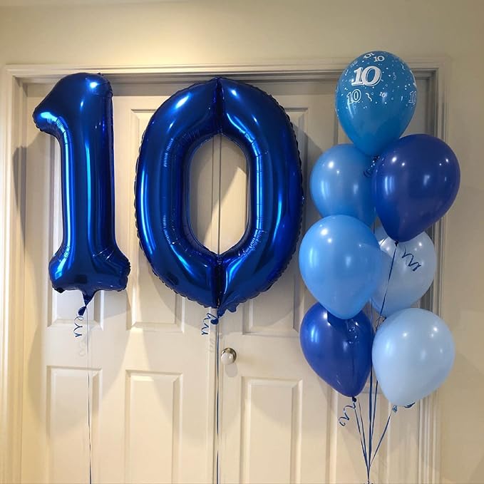40 Inch Navy Blue 10 Number Balloons Giant 10 Balloons Navy Blue Birthday 10 Balloons 10th Birthday Anniversary Events Party Decorations Supplies