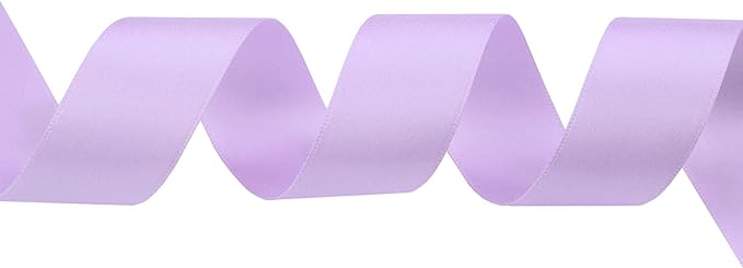 ITIsparkle 1" Inch Double Faced Satin Ribbon 50 Yards-Roll Set for Gift Wrapping Scrap Books Party Favor Hair Braids Baby Shower Decoration Floral Arrangement Craft Supplies, Lilac Mist Ribbon