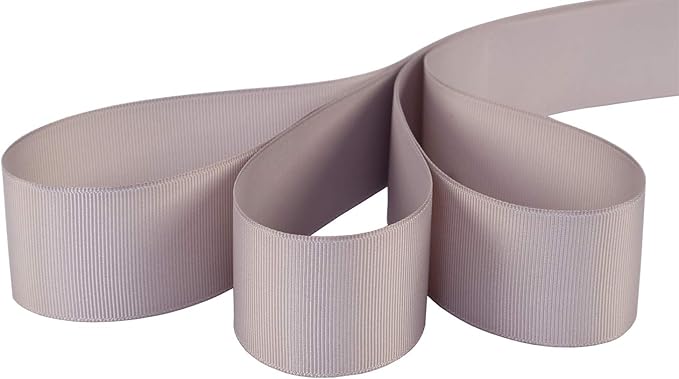 Ribbonitlux 1.5" Wide Solid Grosgrain Ribbon 25 Yards (012-Silver）, Set for Gift Wrapping, Party Decor, Sewing Applications, Wedding and Craft