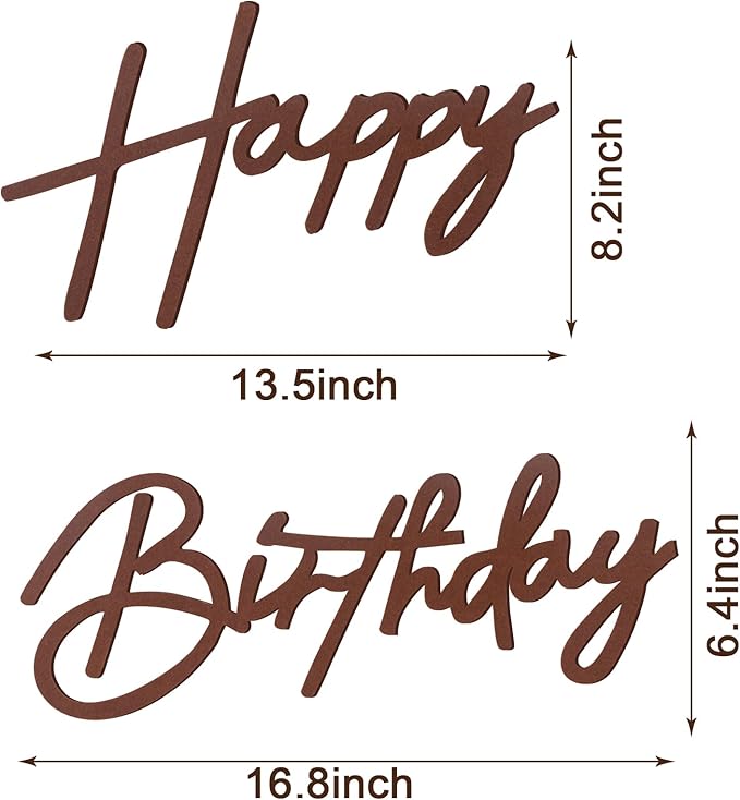 Happy Birthday Sign for Backdrop - Felt Happy Birthday Sign for Balloon Arch Birthday Party Balloon Arch Backdrop Decorations for Birthday Party Baby Shower - Brown
