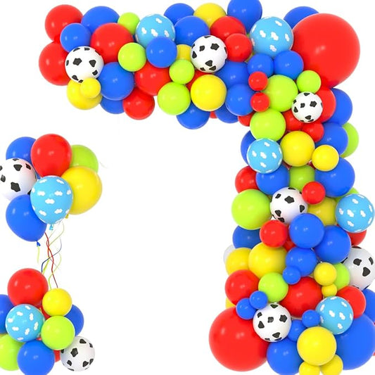 Red Yellow Blue Green Balloon Garland Arch Kit - Cow Print Balloon Blue Yellow Green Balloon Birthday Party Balloons for Kid Girl Boy Birthday Baby Shower Graduation Party Decorations