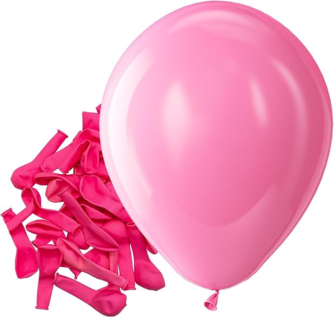 Bezente Pink Balloons Latex Party Balloons - 150 Pack 5 inch Matte Pink Helium Balloons for Birthday Wedding Anniversary Bridal Shower Gender Reveal Party Decorations