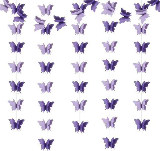 Butterfly Decorations, Purple Butterfly Decorations for Wedding Baby Shower Birthday Party Decorations Purple/Lavender Pack of 4, 10001