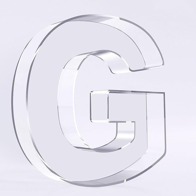 Ledido 10’’ Acrylic Letter Charcuterie Board Box, Reusable Fillable Serving Tray for Candy Cake Fruit Snack, Easy-Clean Acrylic Charcuterie Tray for Birthday Anniversary Party Decorations, Letter G
