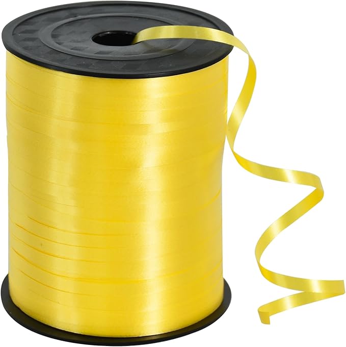 TONIFUL 500 Yards Curling Ribbon-Balloon Ribbon-Balloon String for Art&Craft Decor,Gift Wrapping,Ribbons and Bows for Christmas New Year Birthday Gifts Graduation Supplies (Yellow)