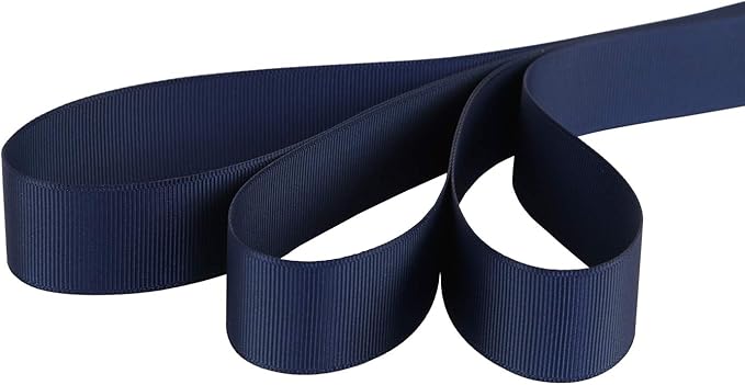 Ribbonitlux 1" Wide Solid Grosgrain Ribbon 25 Yards (370-Navy ）, Set for Gift Wrapping, Party Decor, Sewing Applications, Wedding and Craft