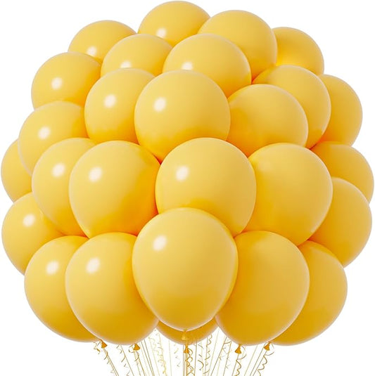 Voircoloria Lemon Yellow Balloons, 66pack 12inch Mustard Yellow Latex Party Balloons for Birthday Baby Shower Graduation Wedding Gender Reveal Anniversary Party Decorations
