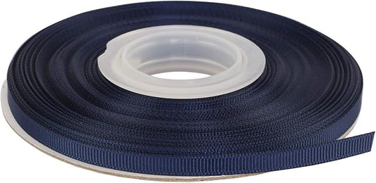 Ribbonitlux 1/4" Wide Solid Grosgrain Ribbon 25 Yards (370-Navy ）, Set for Gift Wrapping, Party Decor, Sewing Applications, Wedding and Craft
