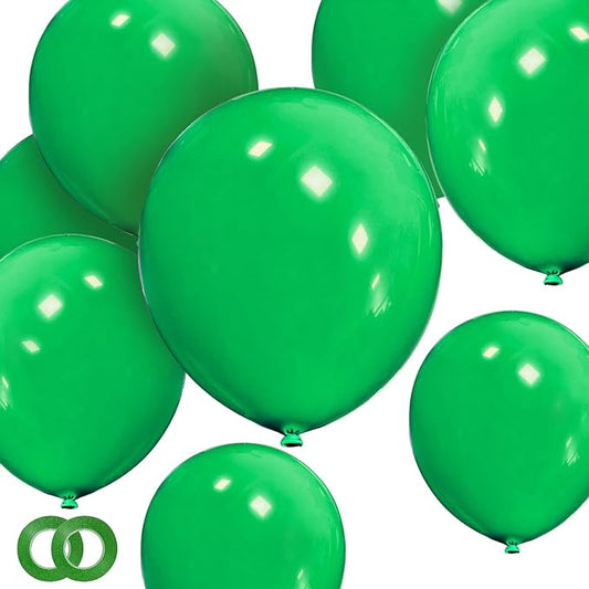 Green Balloons 12 Inch 100 Pack Thicken Latex Green Balloons for Christmas Party Decorations