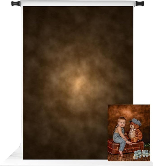 Kate 6.5x10ft Brown Photography Backdrop Abstract Headshot Painted Canvas Background Portrait Backdrop for Photographer