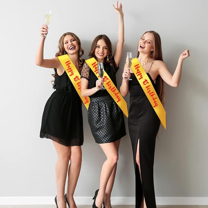 12 Pcs Sash Blank Satin Sash Party Favors Plain Sash Pageant Sash Dark Yellow Sash Sashes for Birthday, Wedding, Graduation, DIY, Beauty Pageant, Hen Party, Homecoming, Make Your Own Sash