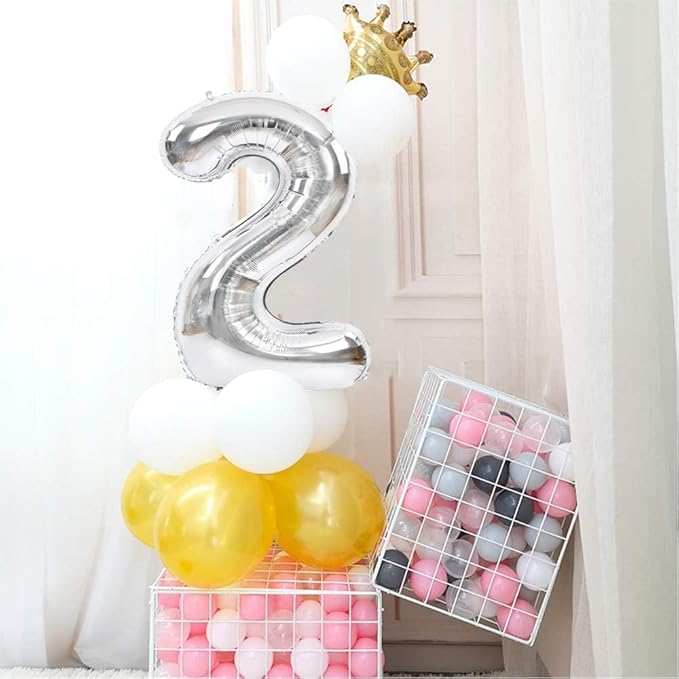 TONIFUL 40 Inch Large Silver Number 16 Balloons Giant Digital 16 or 61 Helium Foil Mylar Big Number Balloons for 2026 Graduation New Year Eve 16th or 61st Birthday Party 16th or 61st Anniversary