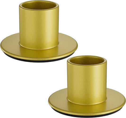 2 PCS Gold Candle Holders - Elegant Taper Candle Holders, Classic Gold Candlestick Holders for Table Centerpiece, Festive Christmas Mantel Display or Sophisticated Home Decor