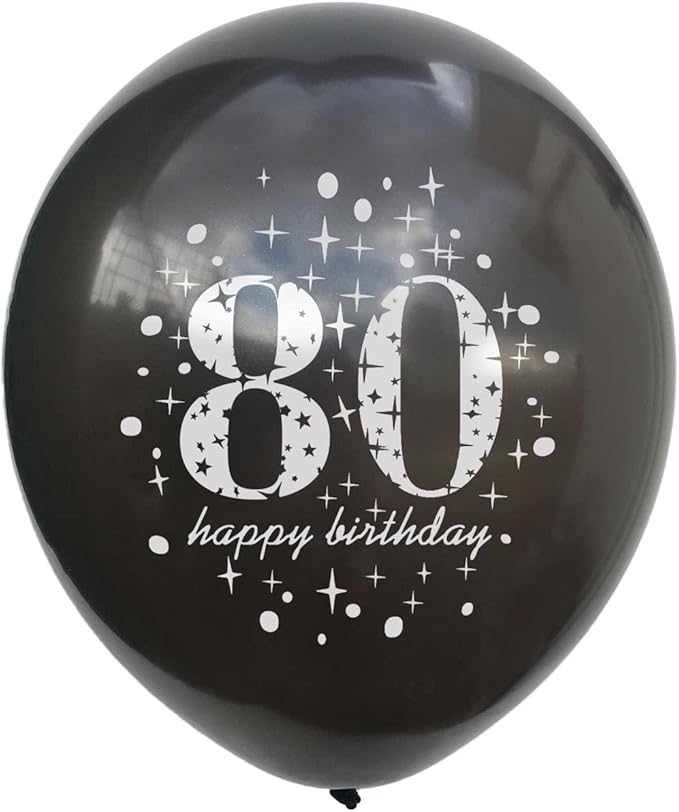 SHUNTAI 80th Birthday Balloons Black and Gold 80th Birthday Party Decorations for Men and Women Latex Confetti Balloon Happy 80 Years Old Theme Decor Supplies 12 Inch 15 Pack