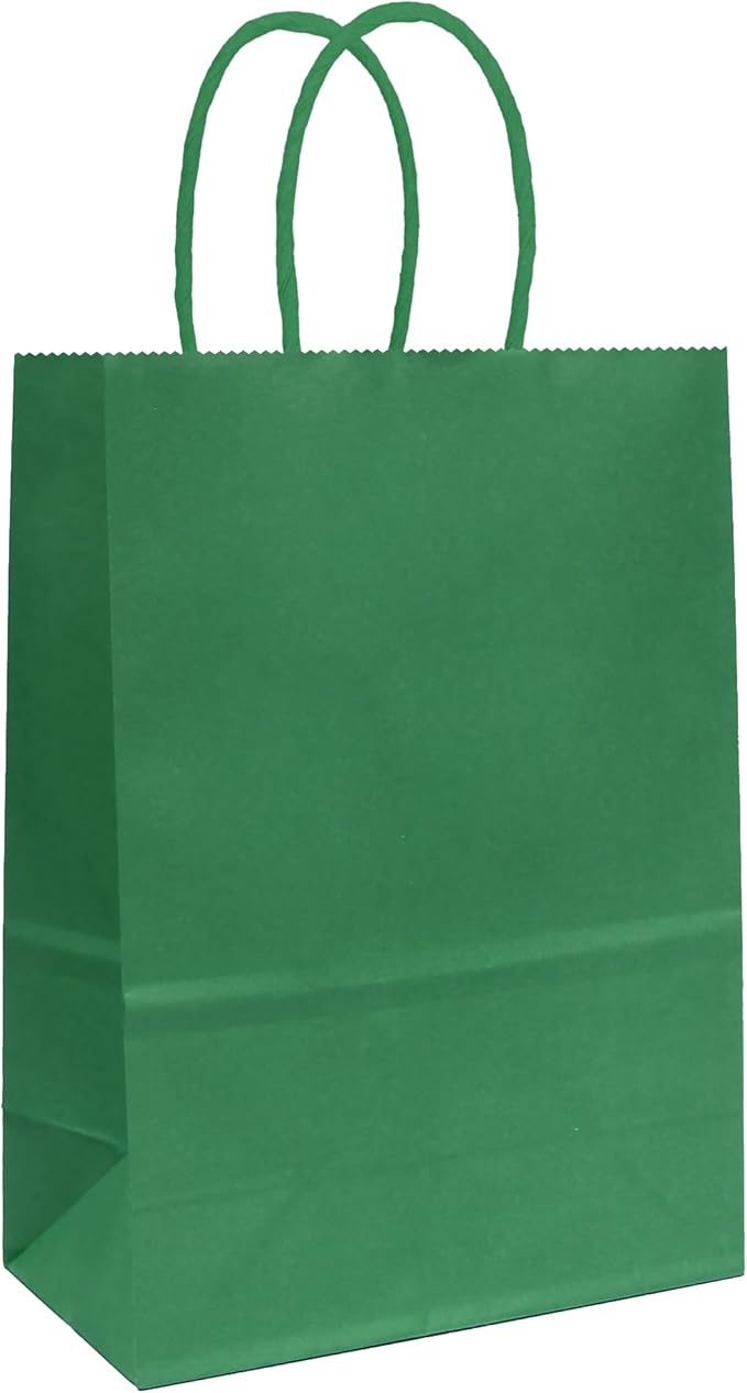 ADIDO EVA 25 PCS Sage Green Gift Bags Small Paper Bags with Handles for Party Favor (8.2 x 6 x 3.1 in, Sage Green)