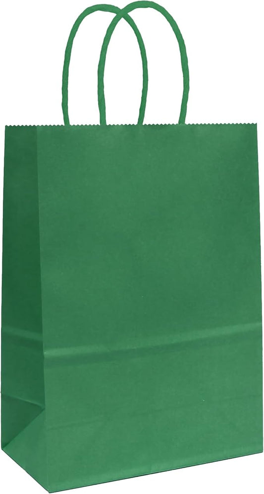 ADIDO EVA 25 PCS Sage Green Gift Bags Small Paper Bags with Handles for Party Favor (8.2 x 6 x 3.1 in, Sage Green)