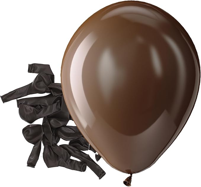 Bezente Brown Latex Party Balloons - 150 Pack 5 Inch Matte Small Helium Dark Brown Balloons for Thanksgiving Birthday Bridal Shower Graduation Anniversary Party Decorations