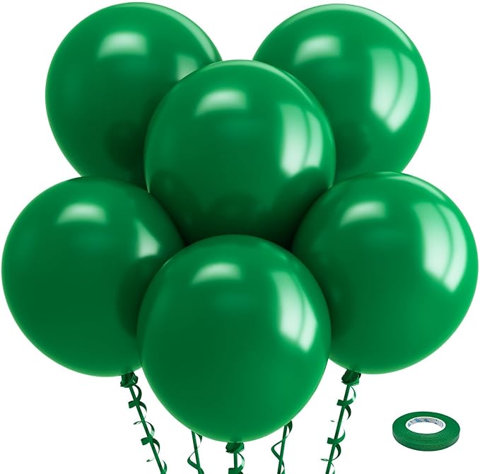 Bezente Green Balloons 18 Inch - 30 Pack Large Thick Dark Green Balloons Big Round Latex Balloons for Birthday Bridal Shower Wedding Party Decorations