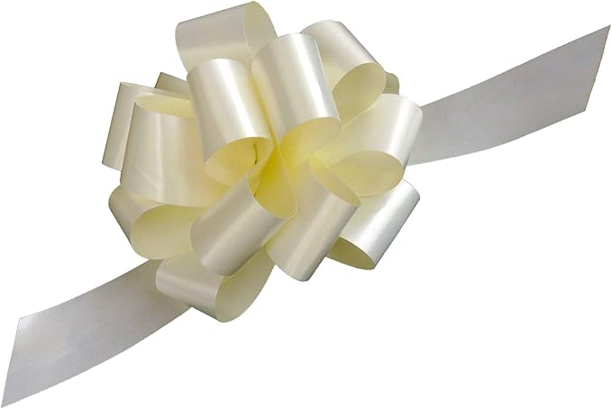 Ivory Decorative Gift Pull Bows - 5" Wide, Set of 10,Easter, Spring, Mother's Day, Birthday, Presents, Gifts, Wedding Decor, Wreath, Baskets, Fundraiser, Reception, Church, Office, School Colors