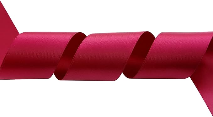 ITIsparkle 11/2" Inch Double Faced Satin Ribbon 25 Yards-Roll Set for Gift Wrapping Party Favor Hair Braids Hair Bow Baby Shower Decoration Floral Arrangement Craft Supplies, Wine 275# Ribbon