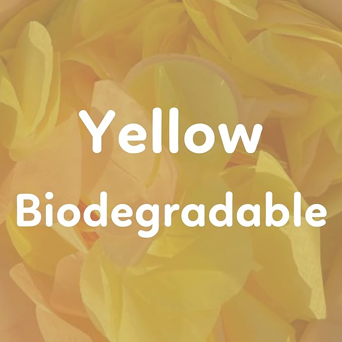 2 Pack Confetti Cannon Confetti Poppers | Biodegradable Yellow Confetti | TUR Party Supplies | Launches Up to 25ft | Giant (12 in) | Party Poppers for Graduation, Birthdays, Weddings, and Memorial Day