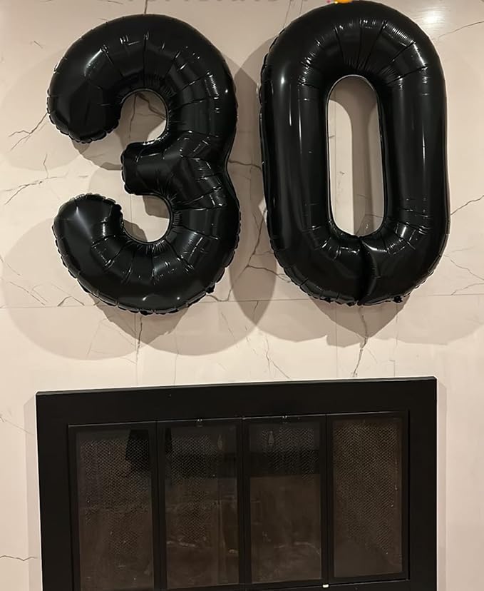 40 inch Number Balloon 0-9 Black Large Number 3 Balloons,Digital Balloons for Birthday Party Celebration Decorations Supplies, Helium Foil Number Balloons for Wedding Anniversary