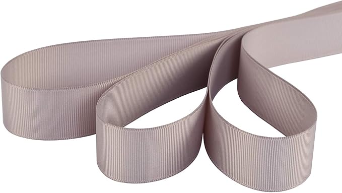 Ribbonitlux 1" Wide Solid Grosgrain Ribbon 25 Yards (012-Silver）, Set for Gift Wrapping, Party Decor, Sewing Applications, Wedding and Craft